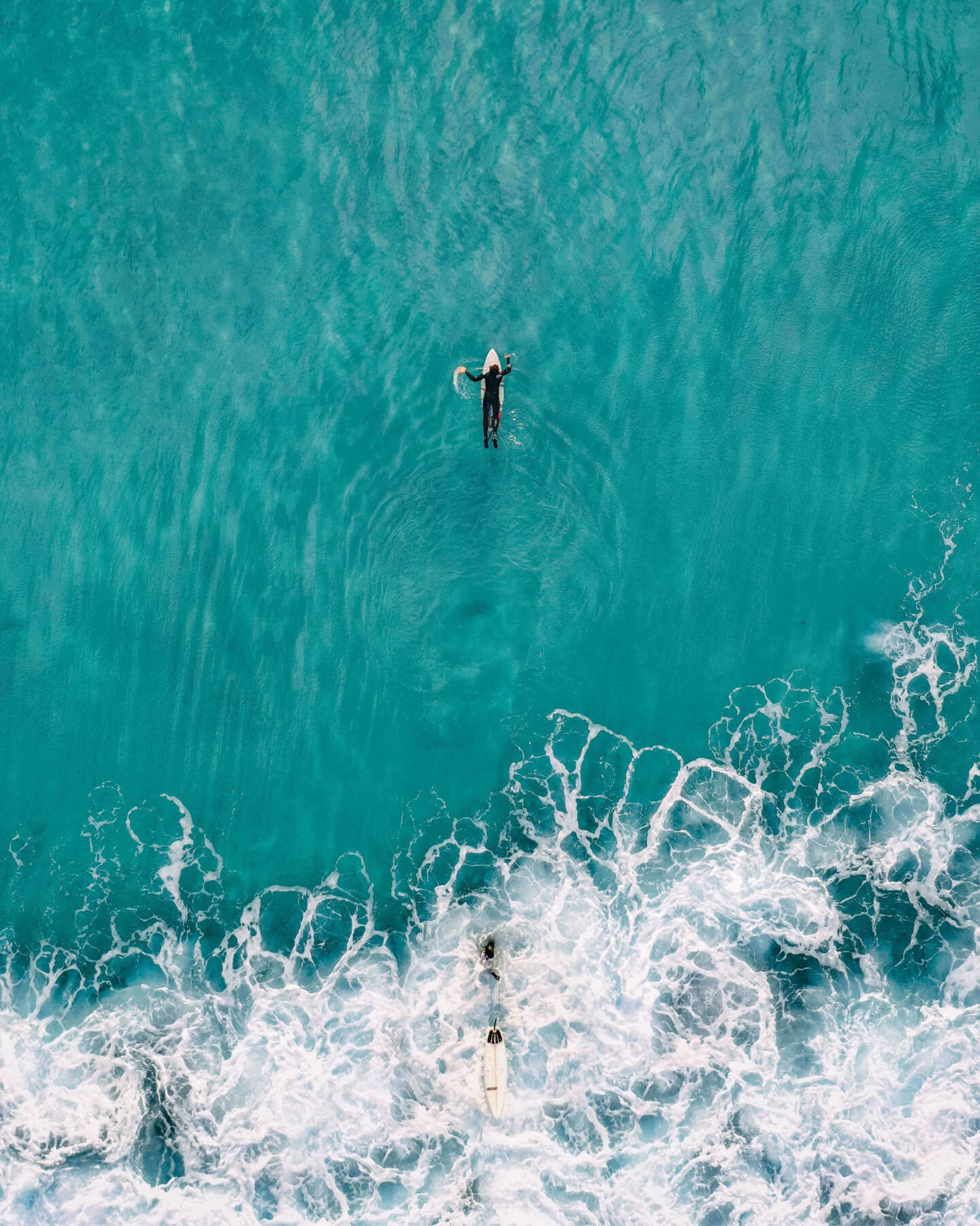 Picture of a surfer in the ocean