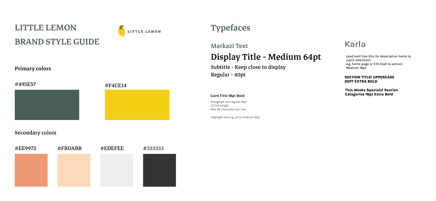 Little Lemon Styleguide